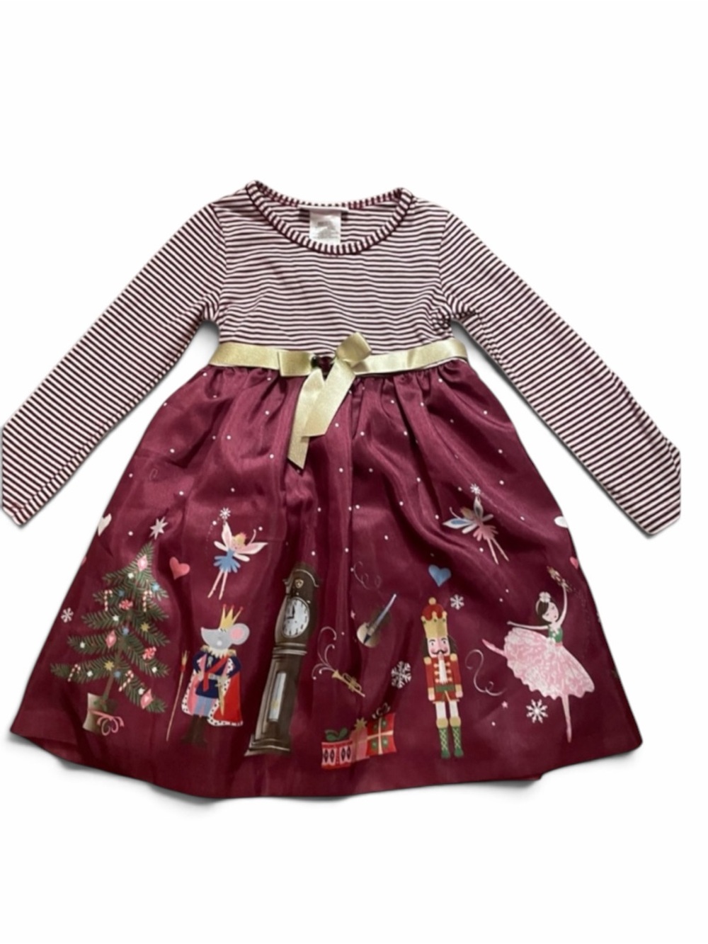 Bonnie Jean Girls' Burgundy Nutcracker Dress EUC 24M